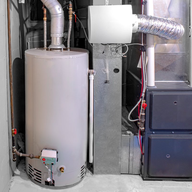 water heater in a utility room